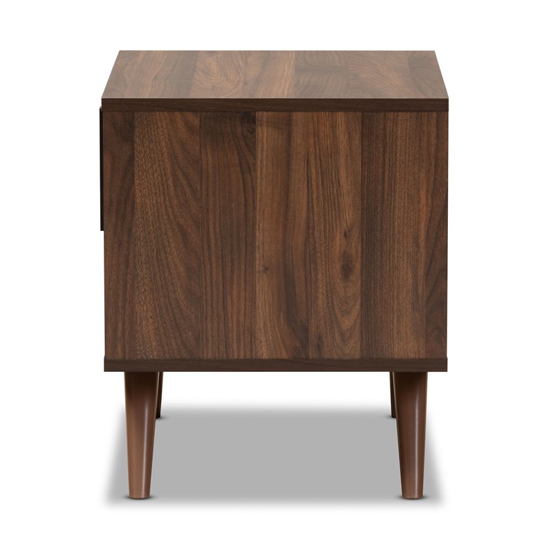 Baxton Studio Naoki Two-Tone Gray and Walnut Finished Wood 1-Drawer Nightstand