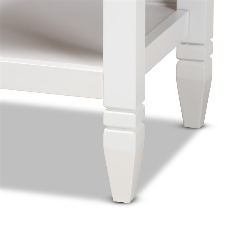 Baxton Studio Naomi White Finished Wood 1-Drawer Bedroom Nightstand