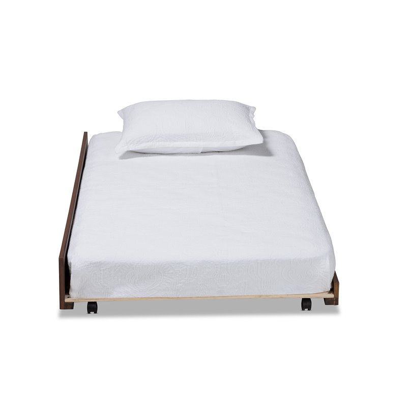 Baxton Studio Alya Walnut Brown Finished Wood Twin Size Trundle
