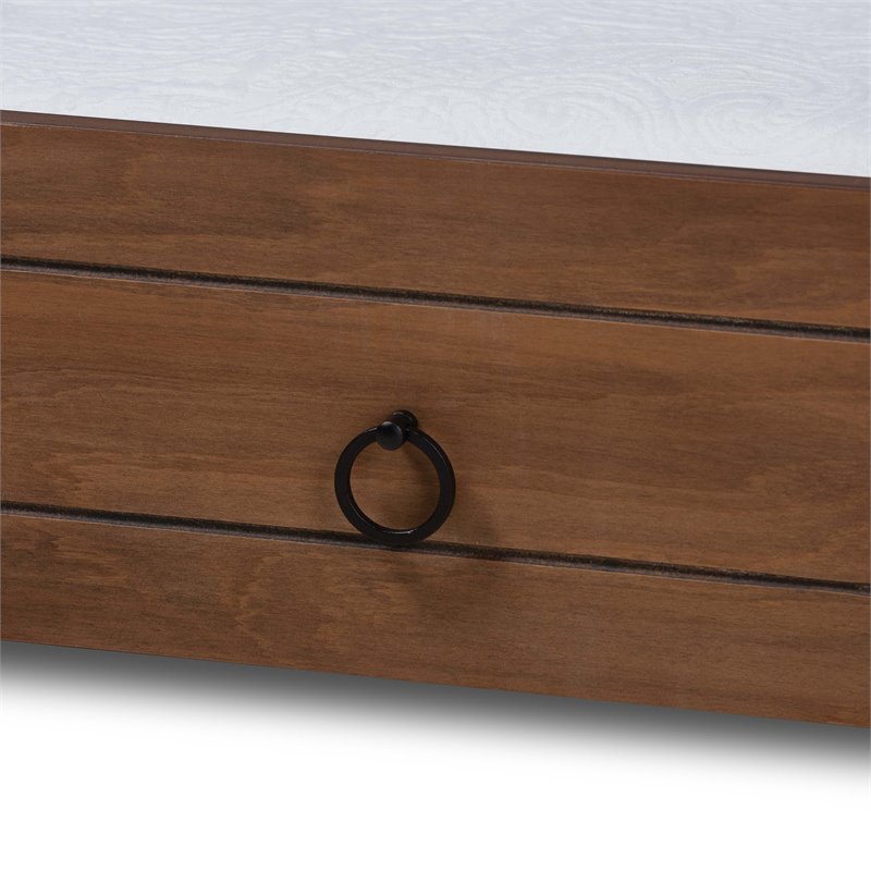 Baxton Studio Alya Walnut Brown Finished Wood Twin Size Trundle