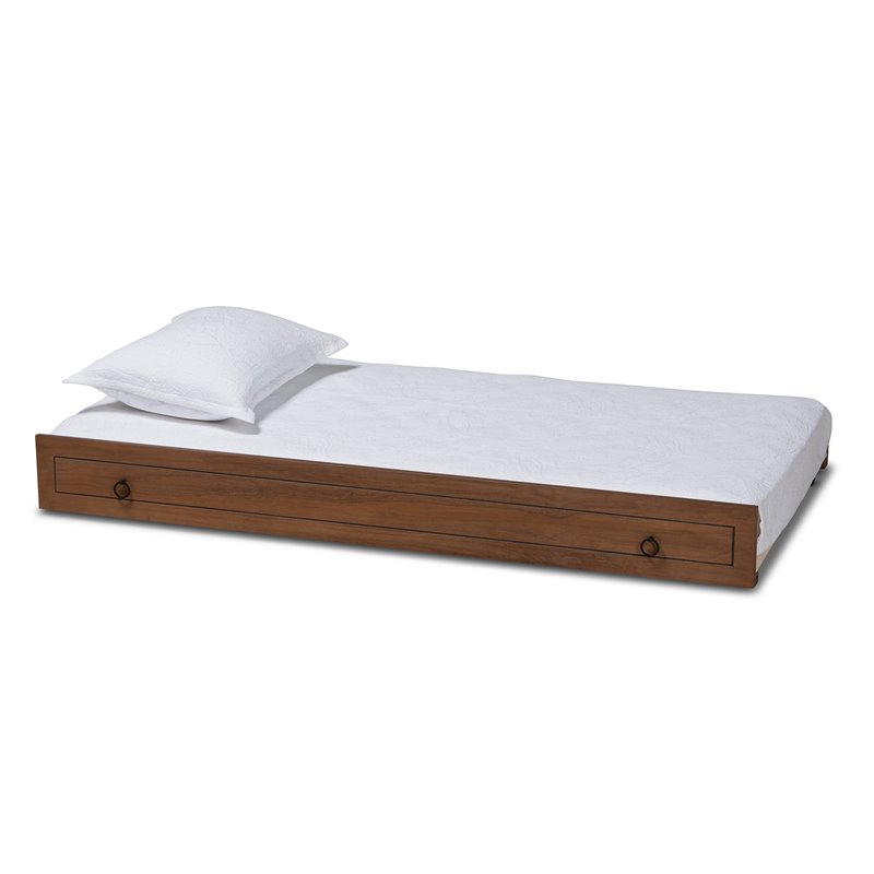 Baxton Studio Alya Walnut Brown Finished Wood Twin Size Trundle