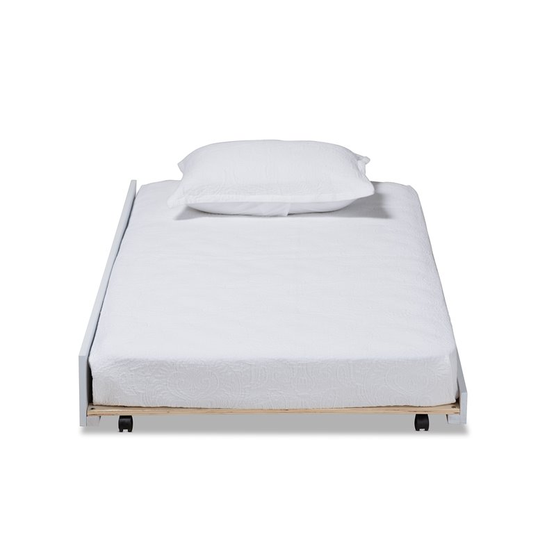Baxton Studio Alya White Finished Wood Twin Size Trundle