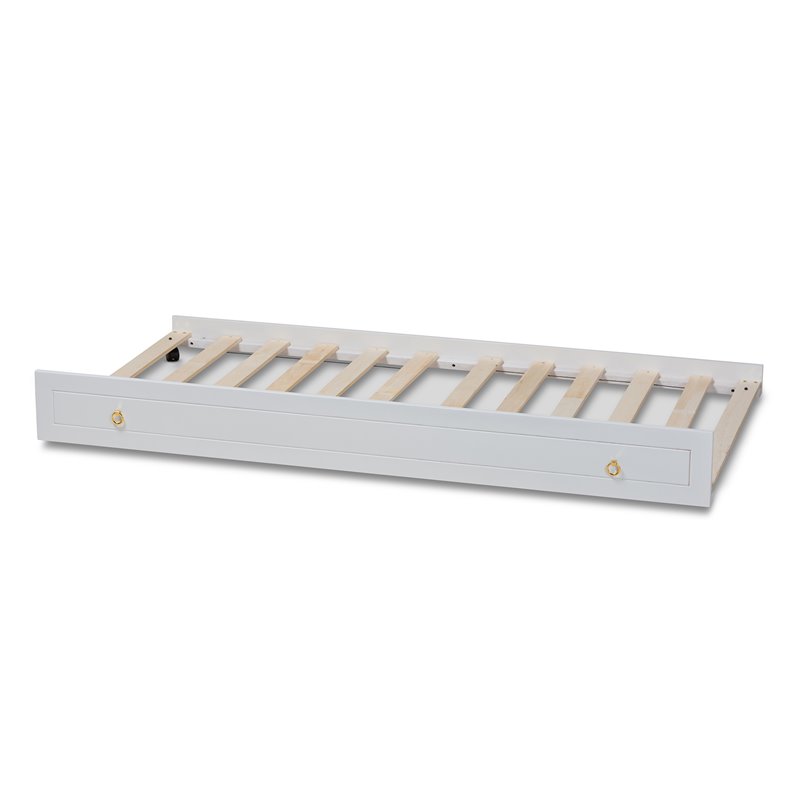 Baxton Studio Alya White Finished Wood Twin Size Trundle
