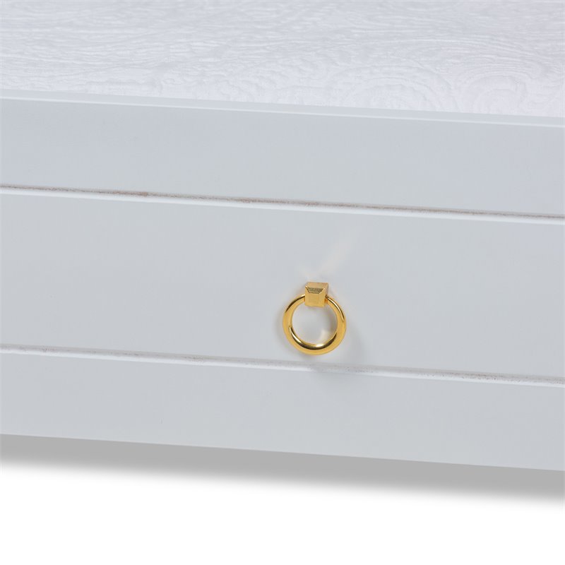 Baxton Studio Alya White Finished Wood Twin Size Trundle