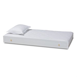 Baxton Studio Alya White Finished Wood Twin Size Trundle