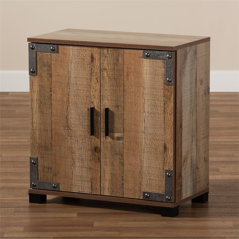 Baxton Studio Cyrille Finished Wood 2-Door Shoe Cabinet