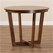 Baxton Studio Alayna Walnut Finished 35-Inch-Wide Round Wood Dining Table