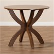 Baxton Studio Tilde Walnut Finished 35-Inch-Wide Round Wood Dining Table