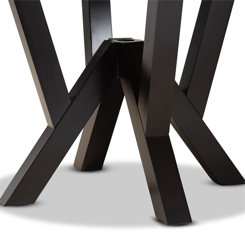 Baxton Studio Irene Dark Brown Finished 35-Inch-Wide Round Wood Dining Table