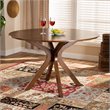 Baxton Studio Kenji Walnut Finished 45-Inch-Wide Round Wood Dining Table