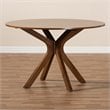 Baxton Studio Kenji Walnut Finished 45-Inch-Wide Round Wood Dining Table
