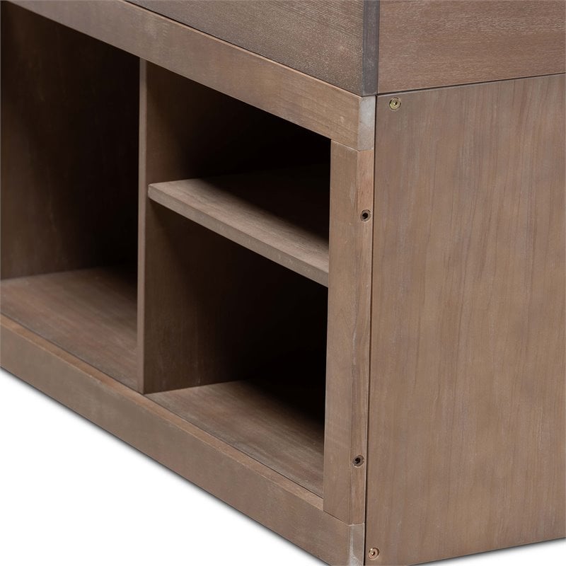 Baxton Studio Levon Antique Oak Finished Wood 4-Drawer Twin Size Storage Bed