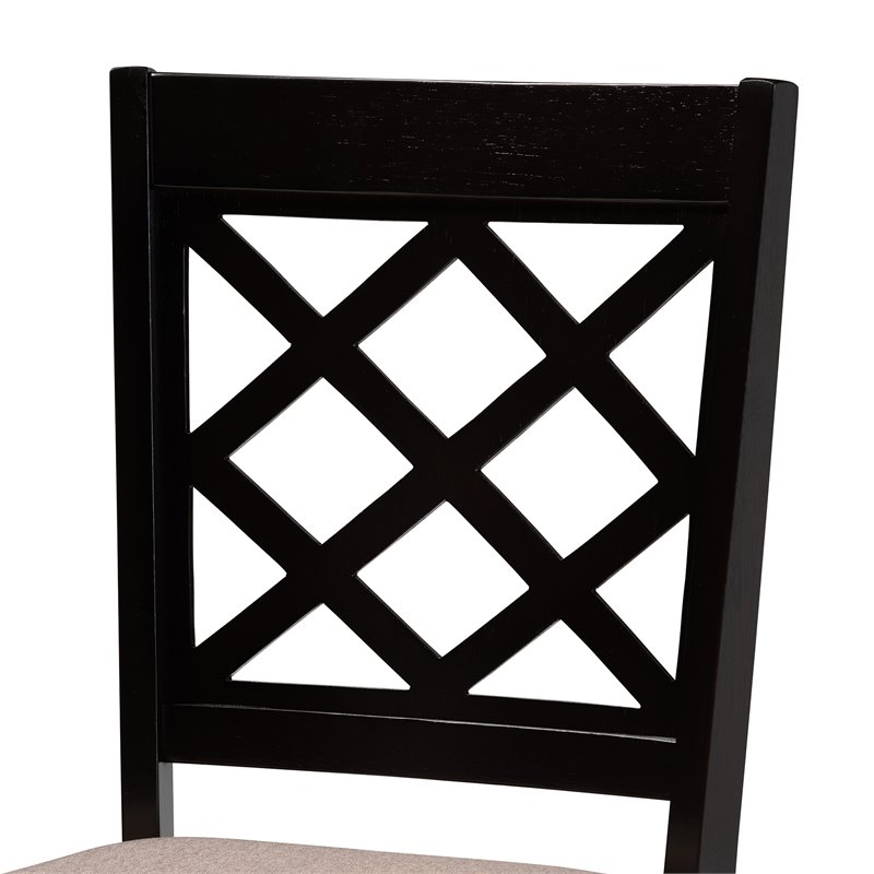 Baxton Studio Jana Sand Fabric and Dark Brown Finished Wood 7-Piece Dining Set