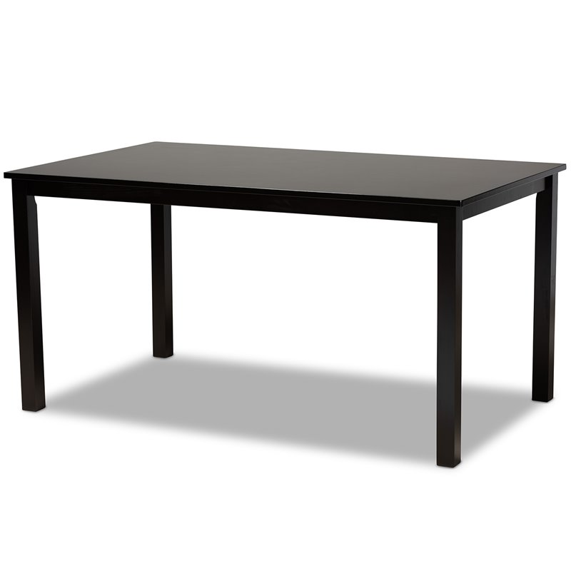 Baxton Studio Verner Sand Fabric Dark Brown Finished 7-Piece Wood Dining Set