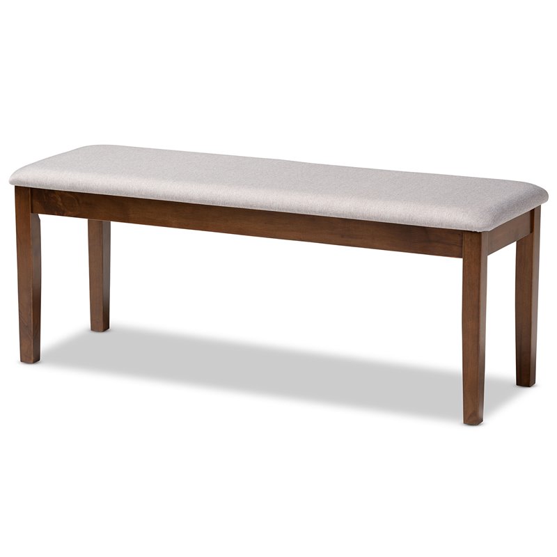 Baxton Studio Gustavo Gray Fabric and Walnut Finished Wood 6-Piece Dining Set