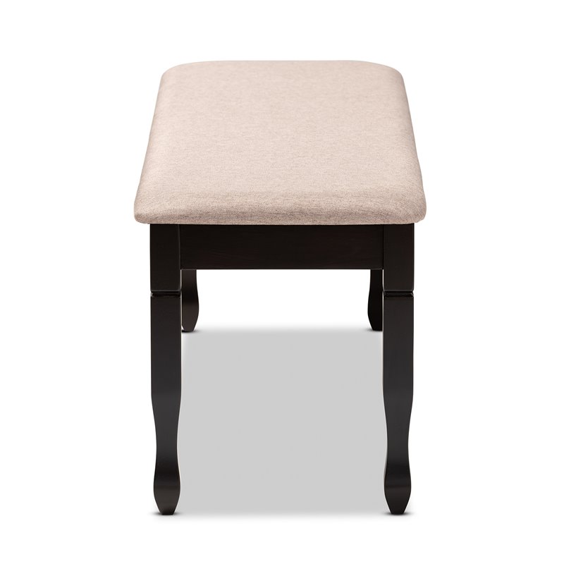 Baxton Studio  Upholstered and Brown Finished Wood Dining Bench
