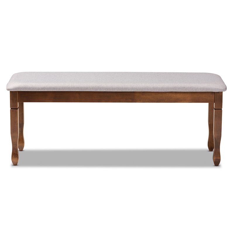 Baxton Studio Grey Upholstered and Walnut Brown Finished Wood Dining Bench