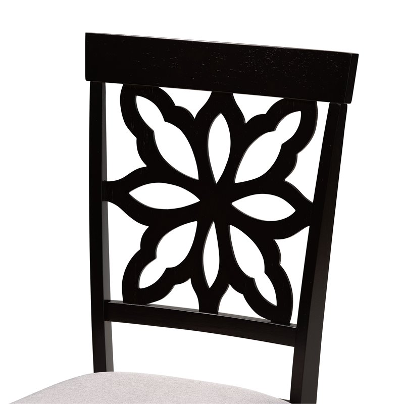 Baxton Studio Grey Upholstered and Brown Finished Wood 7-Piece Dining Set