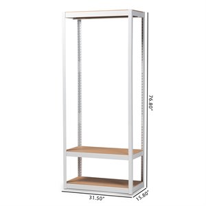 Baxton Studio White Finished 3-Shelf Free-Standing Closet Storage Organizer