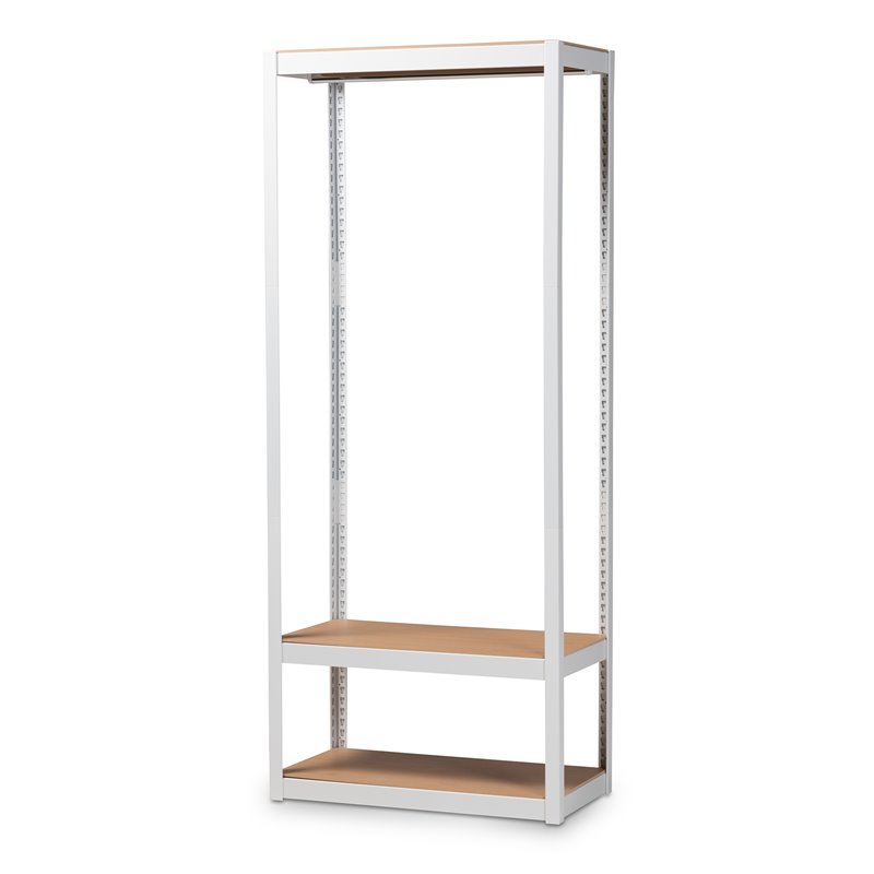 Baxton Studio White Finished 3-Shelf Free-Standing Closet Storage Organizer