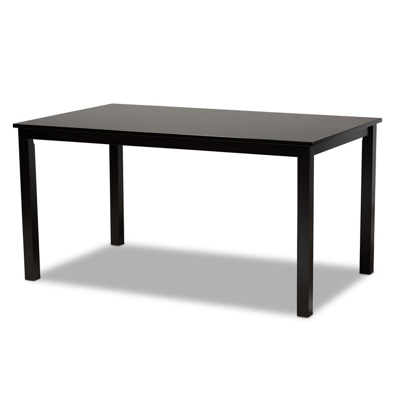 Baxton Studio Dori Grey Fabric and Dark Brown Finished Wood 6-Piece Dining Set
