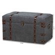 Baxton Studio Transitional Grey Fabric Upholstered Storage Trunk Ottoman