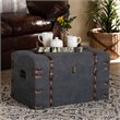 Baxton Studio Transitional Grey Fabric Upholstered Storage Trunk Ottoman