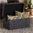 Baxton Studio Transitional Grey Fabric Upholstered Storage Trunk Ottoman