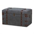 Baxton Studio Transitional Grey Fabric Upholstered Storage Trunk Ottoman