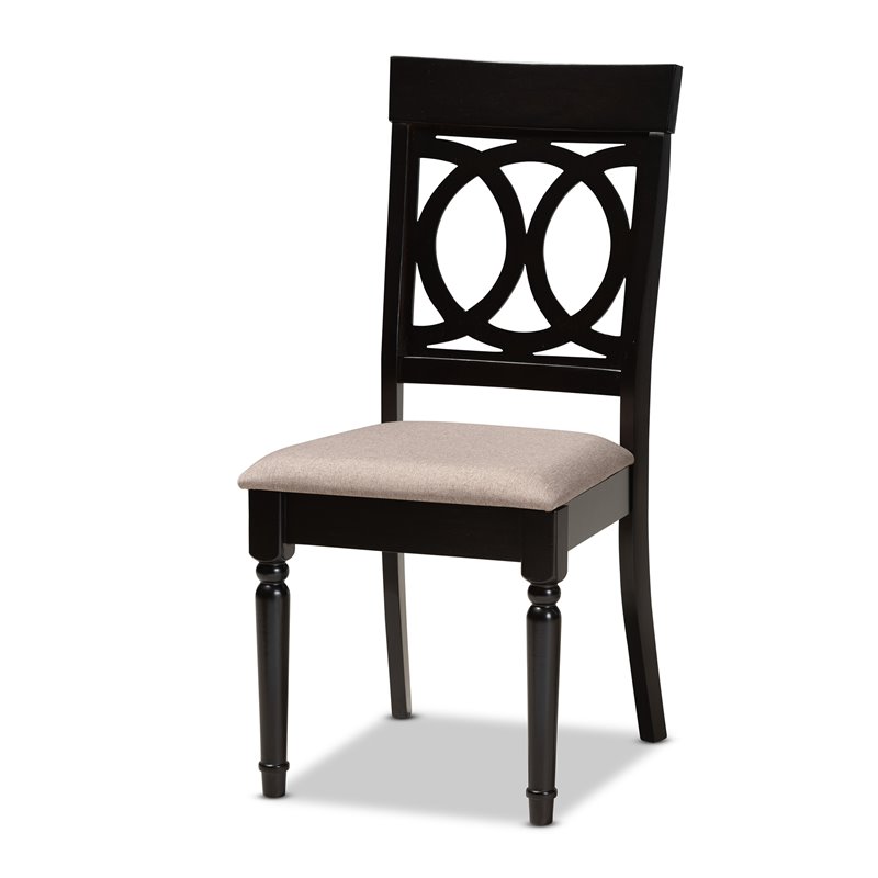 Baxton Studio Jessie Sand and Dark Brown Finished Wood 7-Piece Dining Set