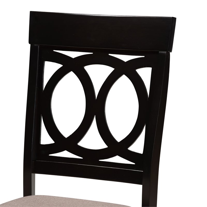 Baxton Studio Jessie Sand and Dark Brown Finished Wood 7-Piece Dining Set