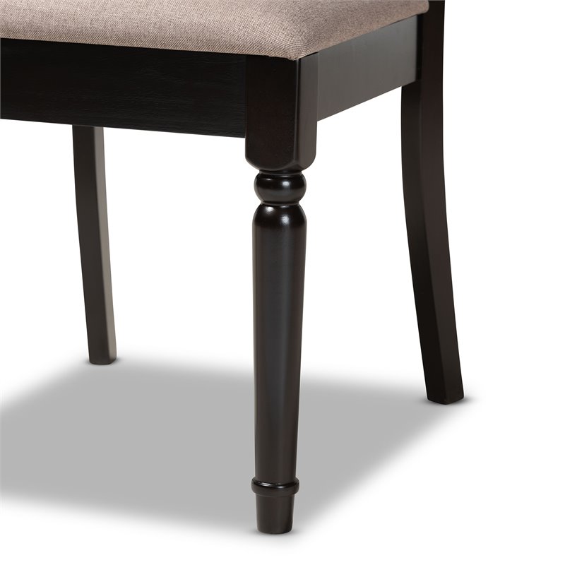 Baxton Studio Jessie Sand and Dark Brown Finished Wood 7-Piece Dining Set