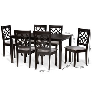 Baxton Studio Mael Grey and Dark Brown Finished Wood 7-Piece Dining Set