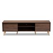 Baxton Studio Landen Walnut Brown and Gold Finished Wood TV Stand