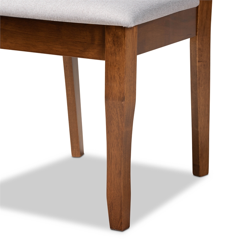 Baxton Studio Verner Grey Fabric Walnut Finished Wood 2-Piece Dining Chair Set