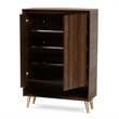 Baxton Studio Landen Brown and Gold  Wood 2-Door Entryway Shoe storage Cabinet