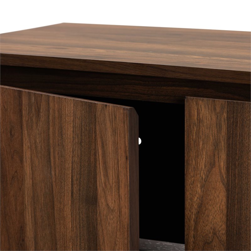 Baxton Studio Landen Brown and Gold  Wood 2-Door Entryway Shoe storage Cabinet