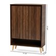 Baxton Studio Landen Brown and Gold  Wood 2-Door Entryway Shoe storage Cabinet