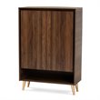 Baxton Studio Landen Brown and Gold  Wood 2-Door Entryway Shoe storage Cabinet