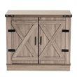 Baxton Studio Wayne Farmhouse Brown Finished Wood 2-Door Shoe Storage Cabinet