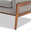Baxton Studio Perris Velvet Fabric Upholstered and Brown Finished Wood Chair