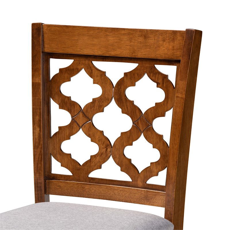 Baxton Studio Grey Fabric Upholstered and Brown Finished Wood 5-Piece Pub Set