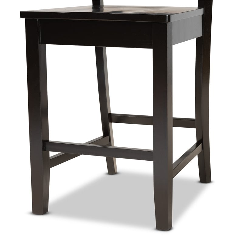 Baxton Studio Nicolette Transitional Dark Brown Finished Wood 5-Piece Pub Set