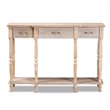 Baxton Studio Rustic Whitewashed Brown Finished Wood 3-Drawer Console Table