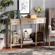 Baxton Studio Rustic Whitewashed Brown Finished Wood 3-Drawer Console Table