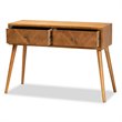 Baxton Studio Brown Finished Wood 2-Drawer Console Table