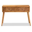 Baxton Studio Brown Finished Wood 2-Drawer Console Table
