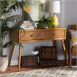Baxton Studio Brown Finished Wood 2-Drawer Console Table