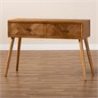 Baxton Studio Brown Finished Wood 2-Drawer Console Table