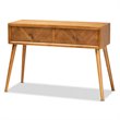 Baxton Studio Brown Finished Wood 2-Drawer Console Table